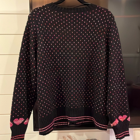 NWOT Torrid Heart Print Cardigan Drop Shoulder V-Neck Button Front Sweater - Picture 7 of 7